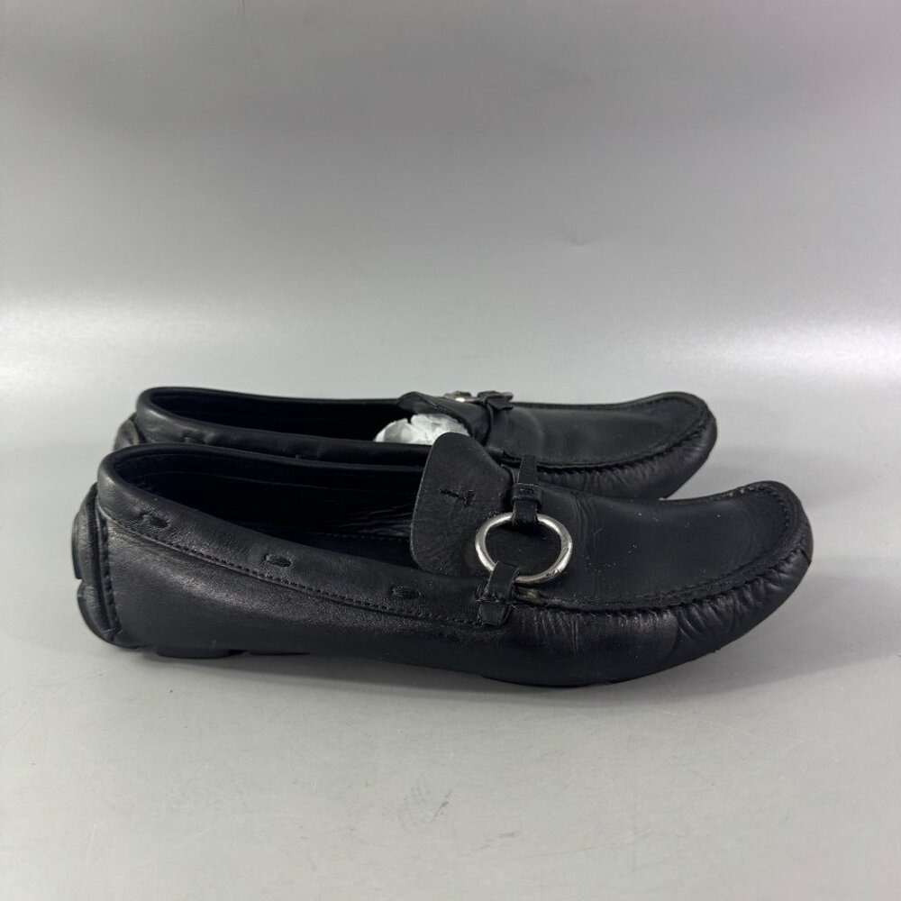 Prada Black Leather Horsebit Driving Loafers - Picture 2 of 14